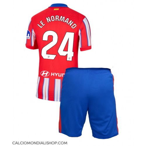 Maglie da calcio Atletico Madrid Robin Le Normand #24 Prima Maglia Bambino 2024-25 Manica Corta (+ Pantaloni corti)